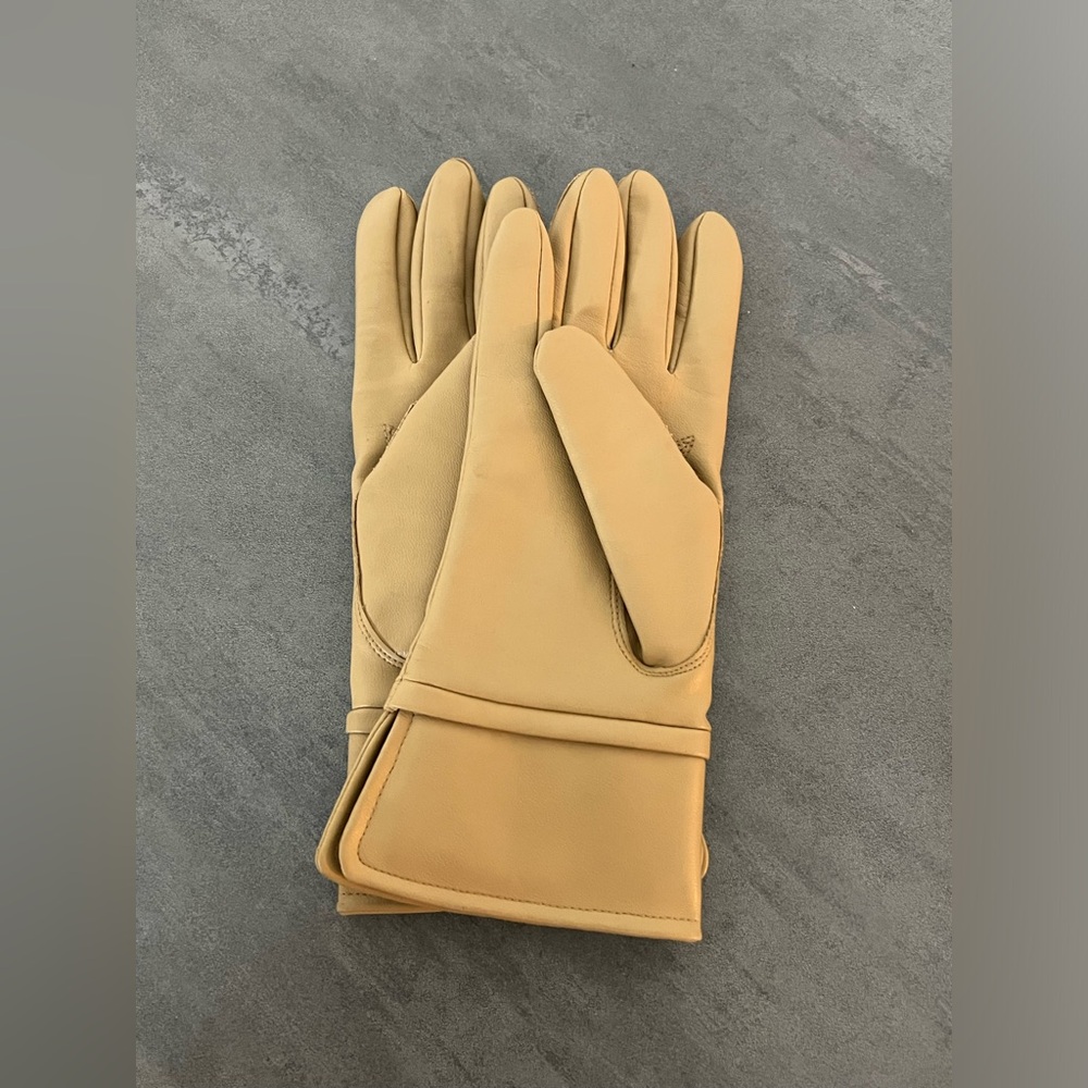 Vintage Fownes Tan Beige Leather Gloves Women’s Size A WPL 9522 Acrylic Lining‎